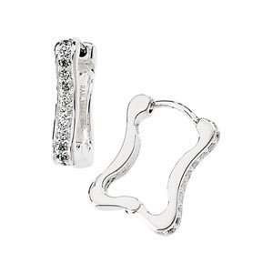  Sterling Silver Pair Cubic Zirconia Earrings: Jewelry