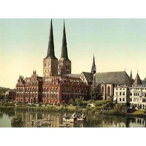    The cathedral and museum Lubeck Germany 24 X 18 