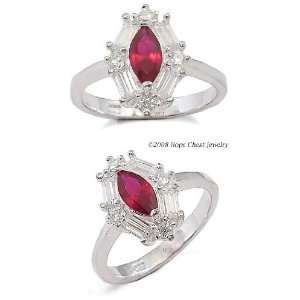  Color CZ Rings   Sterling Silver Ruby Red Marquise Cubic 