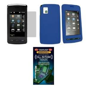 Solid Blue Silicone Gel Skin Cover Case + Screen Protector 