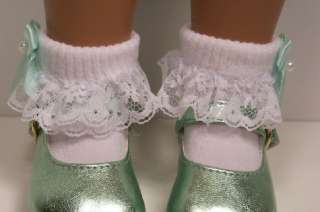 WHITE Lace Sock Doll Clothes For Sasha♥ Bows ??  