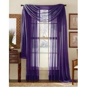  84 Long Sheer Curtain Panel   Purple: Home & Kitchen