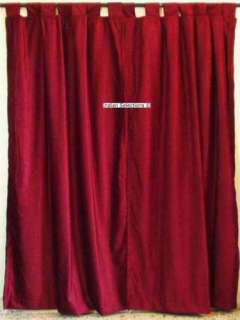 Burgundy Velvet Curtains / Drapes / Panels with Tab Tops   made to 