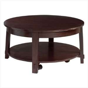  Dark Wood Round Coffee Table