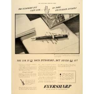  1937 Ad Eversharp Safety Ink Pen Doric Writing Pencil 