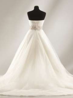 Gorgeous Sweetheart White/Ivory Organza Wedding Dress Bridal Gown 