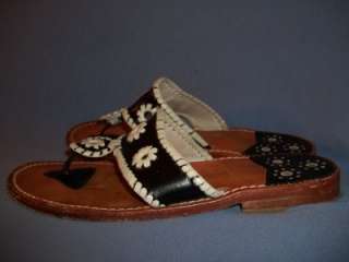 STEVEN SALARIO Black & White Navajo Sandals Thongs Shoes 9  