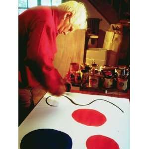  Sculptor Alexander Calder Working on Design for a Mobile 