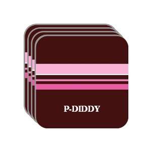 Personal Name Gift   P DIDDY Set of 4 Mini Mousepad Coasters (pink 