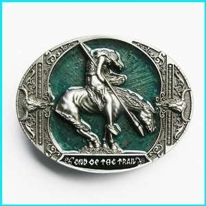 New VINTAGE HORSE END OF THE TRAIL BELT BUCKLE WT 113BA 