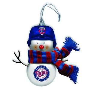 Minnesota Twins Blown Glass Snowman Ornament (Set of 2):  