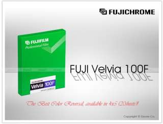 Fuji Fujichrome Velvia RVP 100F Reversal 4X5 20 Sheets Film #O143 