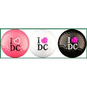  I Love DC Golf Balls w/ Pink Heart
