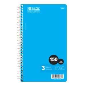  New BAZIC W/R 150 Ct. 9.5 X 6 3 Sub Spiral Notebook Case 