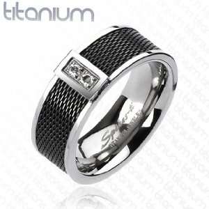   CZ Block Comfort Fit Band Ring   8mm Width   Sizes: 9 14, 9: Jewelry