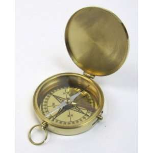   Solid Brass Compass w/Cover: Camping and Hiking: Sports & Outdoors