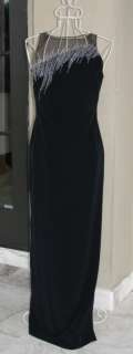 NWT Lillie Rubin Black Dress Evening Gown SZ 6  