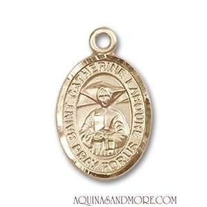  St. Catherine Laboure Small 14kt Gold Medal Jewelry