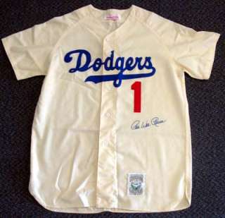 Pee Wee Reese Autographed Signed Mitchell Ness Dodgers Jersey PSA/DNA 