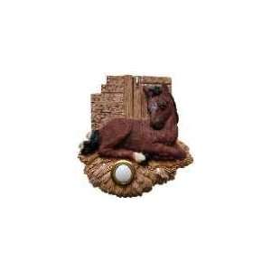  Brown Horse by Stable Decorative Doorbell Cover