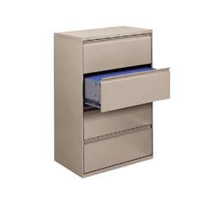  4Drawer Lateral File Cabinet Light Gray: Office Products