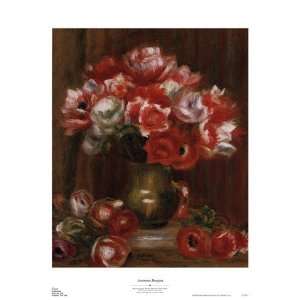  Anemone Bouquet   Poster by Pierre Auguste Renoir (20x27 