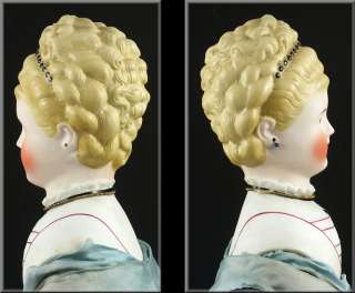 Rare19th C Molded Shoulder China Head Doll w/ Kid Leather & Museum 