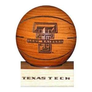  Texas Tech Lady Red Raiders Laser Engraved Wood Basketball 
