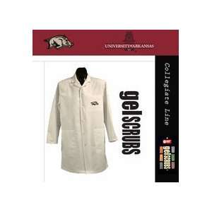  Razorbacks Long Lab Coat from Gelscrubs (with Running Hog Logo 
