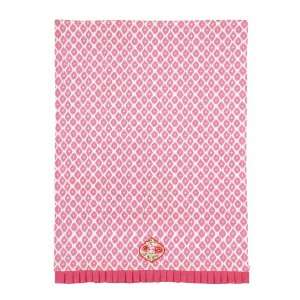  Dena Ikat Sunset Embroidered Kitchen Towel, Pink