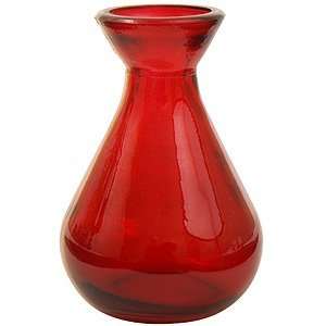  4 1/4 Glass Red Teardrop Vase, Small, Short, Medium 
