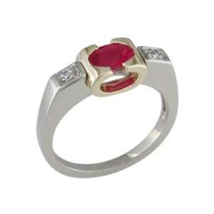  Ceylin   size 5.75 14K Gold Ruby & Diamond Ring: Jewelry