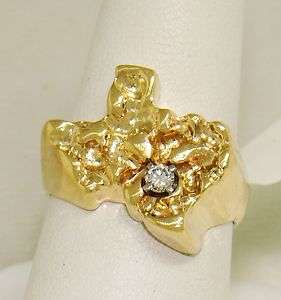   Texas Nugget Ring 14kt Gold Just in Time for the Houston Rodeo  