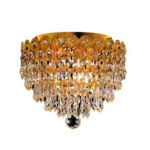   Flush Mount, Gold Finish with Crystal (Clear) Royal Cut RC Crystal