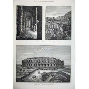 1874 Roman Coliseum Thysdrus El Djem Tunis Fine Art 