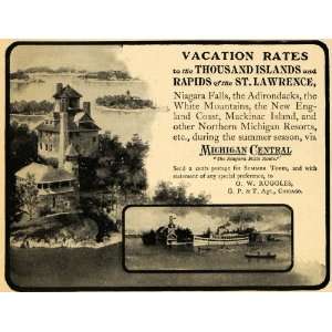  1902 Ad Michigan Central Railroad Thousand Islands Tour 