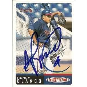 Henry Blanco Signed Braves 2002 Topps Total Card 