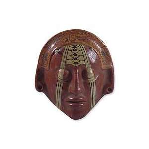  NOVICA Ceramic mask, Maya Nobleman