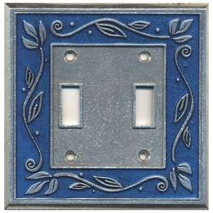  Leaf Sapphire Double Toggle Switch Plate: Home & Kitchen