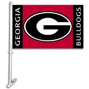   97007   Georgia Bulldogs Car Flag W/Wall Brackett