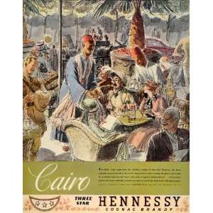  1934 Ad Three Star Hennessy Cognac Brandy Cairo Egypt 