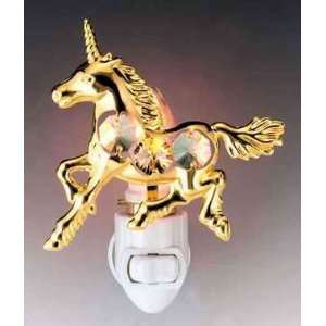  Unicorn 24k Gold Plated Swarovski Crystal Night Light 