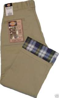 Dickies Flannel Lined 874 Pants Khaki Color W 32 to 44  