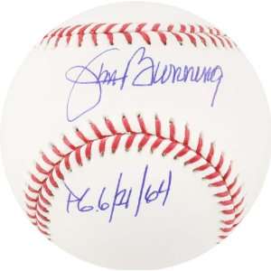  Jim Bunning Autographed Baseball  Details PG 6 21 64 