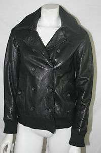 Elizabeth and James Black Biker Leather Jacket XS $595  