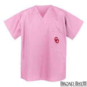  University of Oklahoma Pink Scrubs Tops SHIRT OU Logo For 