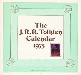 TOLKIEN   J.R.R. Tolkien Calendar 1975   1ST EDITION  
