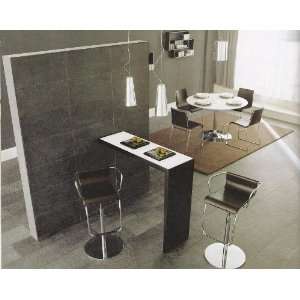 Planet Table & Irony Leather Chairs Dining Set:  Home 