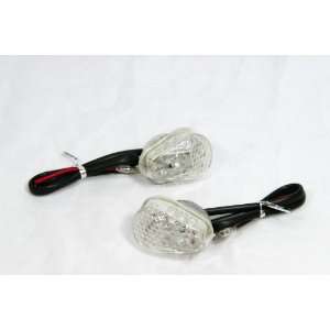 Clear Pair Motorcycle Led Turn Signal Mount Light For Kawasaki ZX 6 7 