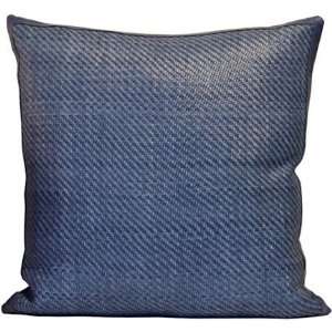  Lance Wovens Denim Blue Leather Pillow: Home & Kitchen
